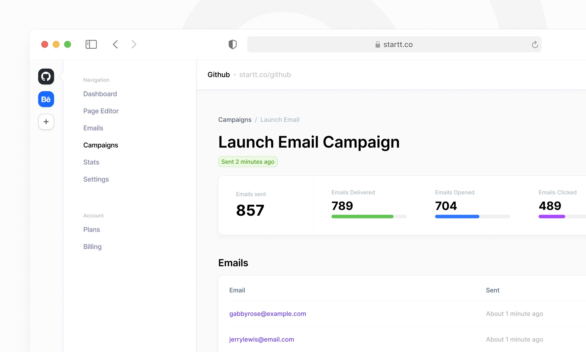 Announcing Email Campaigns in Startt